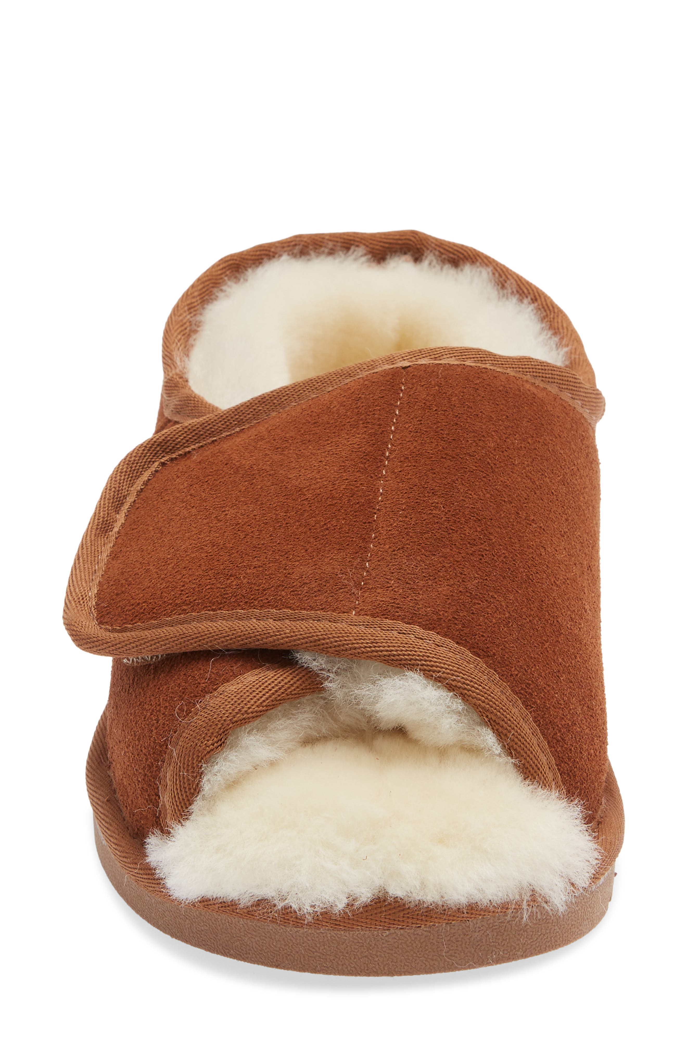 Open Toe Slipper, Alternate, color, CHESTNUT