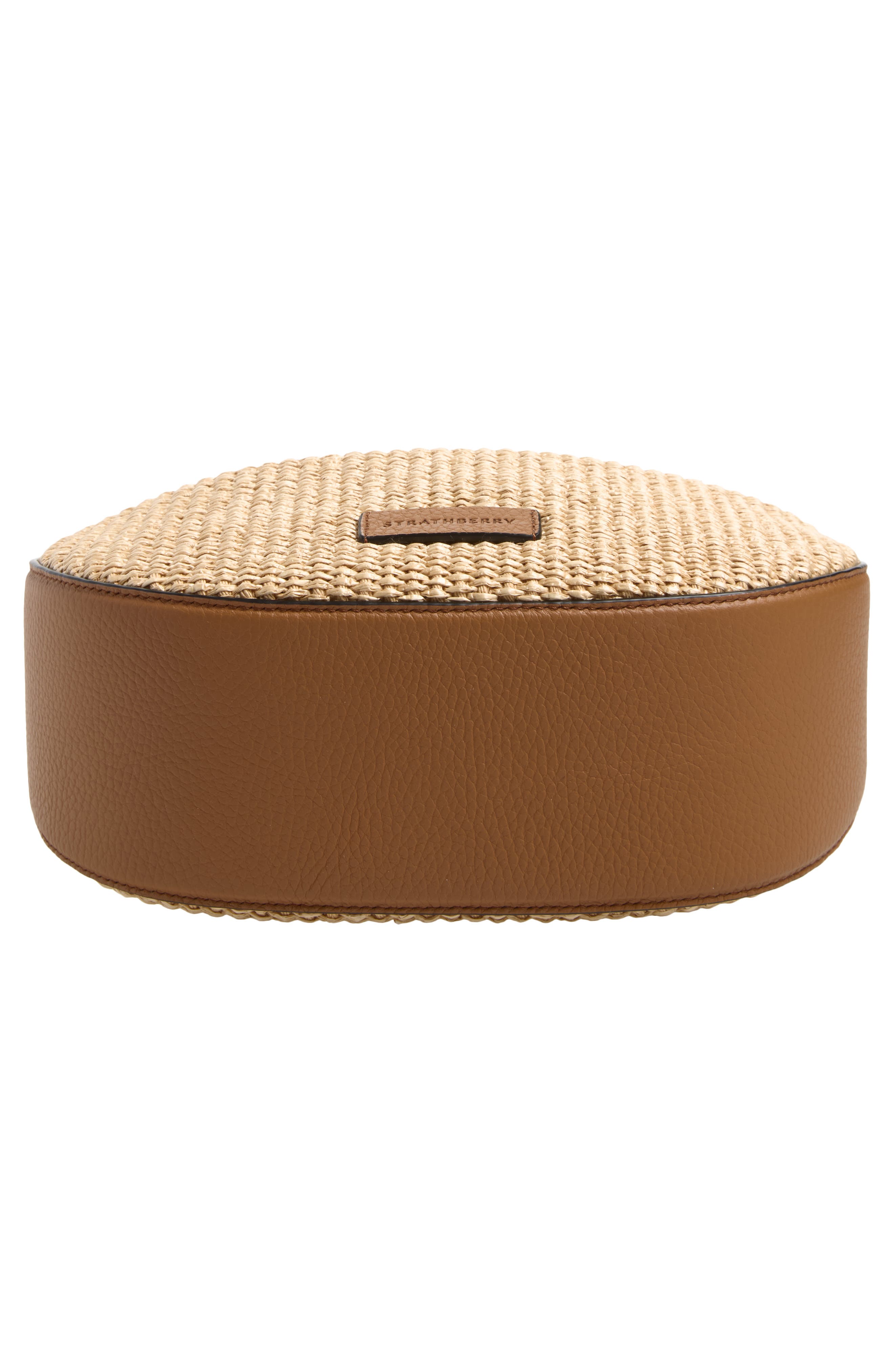 Mini Crescent Moon Woven Raffia Shoulder Bag, Alternate, color, TAN/ NATURAL