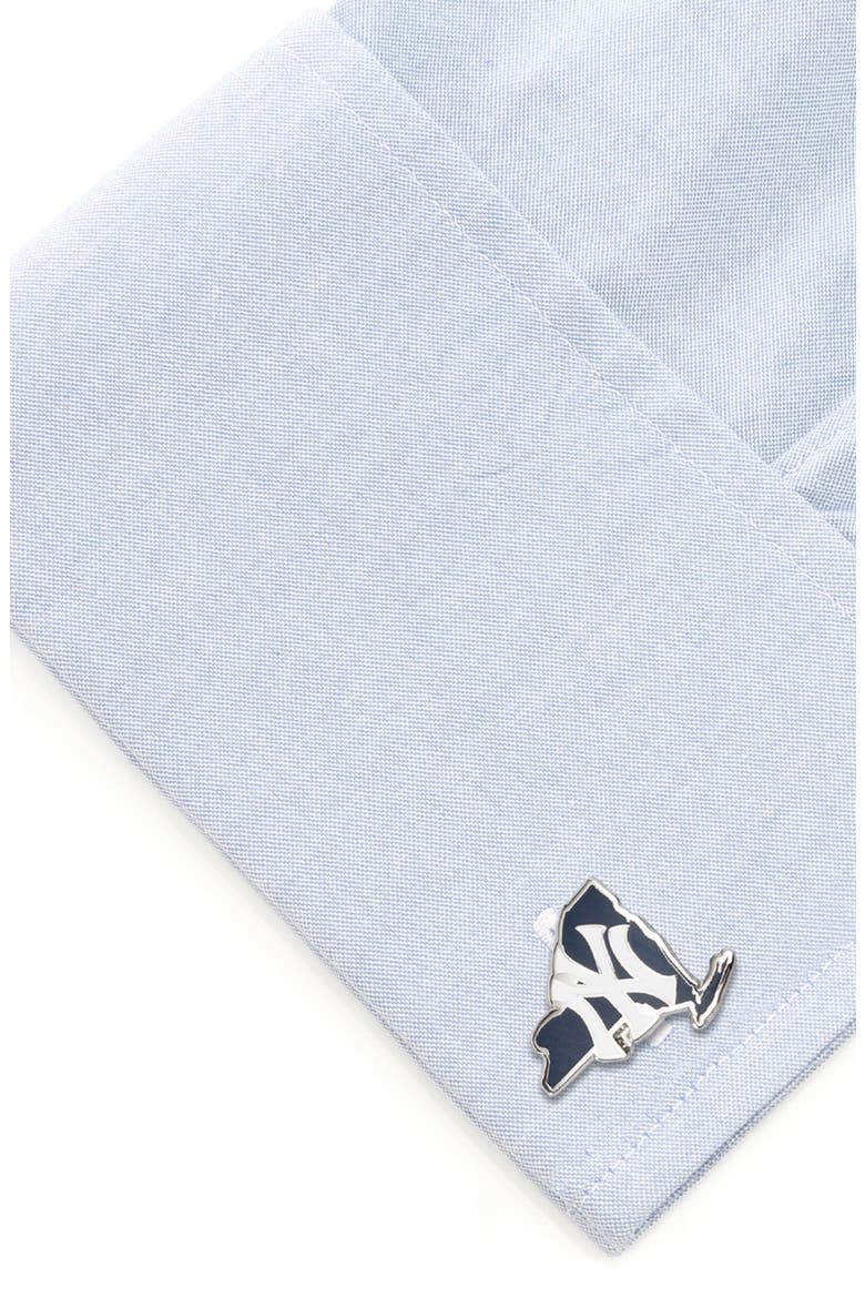 New York Yankees Cuff Links, Alternate, color, NEW YORK YANKEES STATE SHAPED