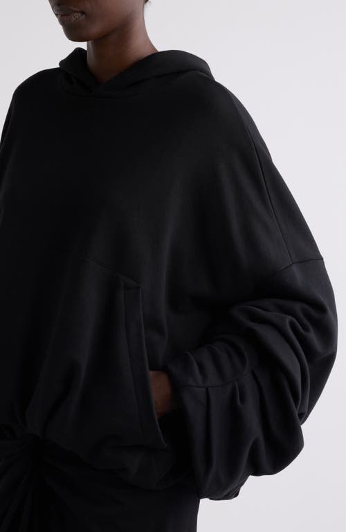 Dries Van Noten Oversized Draped Black Sweatshirt In Black