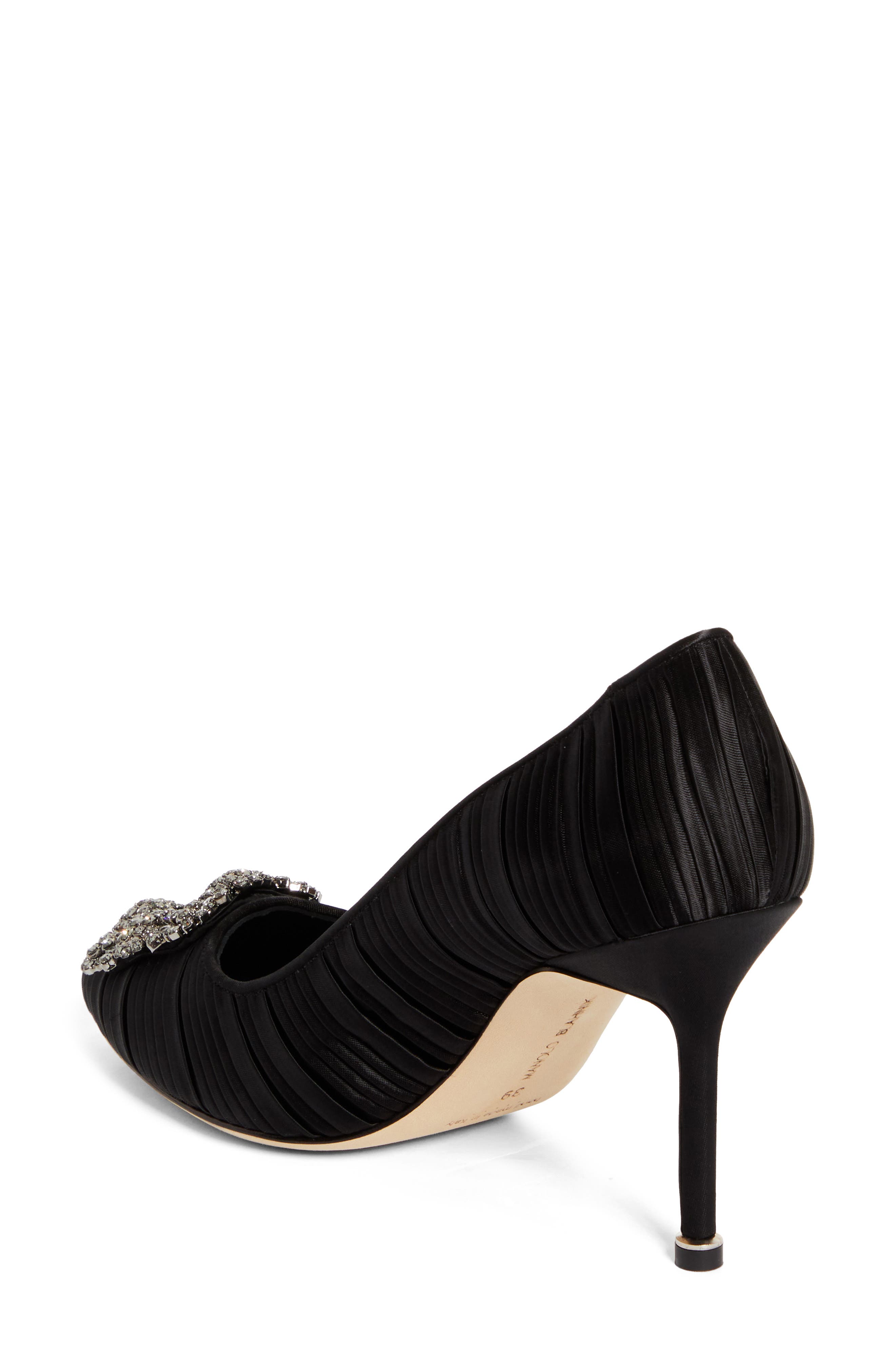 Manolo Blahnik Hangisi Crystal Buckle Pump, Alternate, color, 