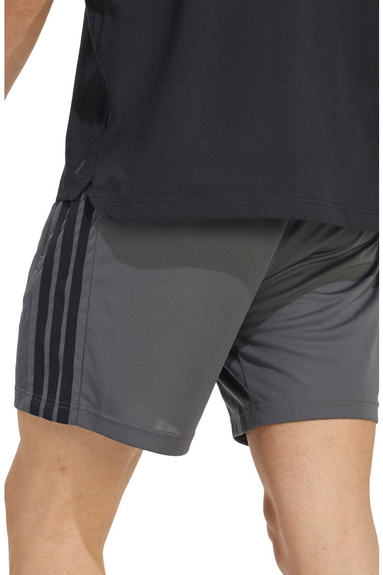 Essentials 3-Stripes Shorts, Alternate, color, GREY FIVE/ BLACK