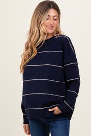 PinkBlush Striped Drop Shoulder Sweater