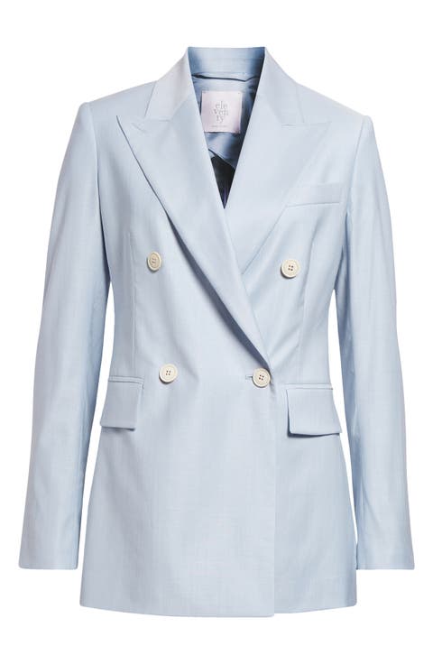 Double Breasted Virgin Wool Blend Blazer