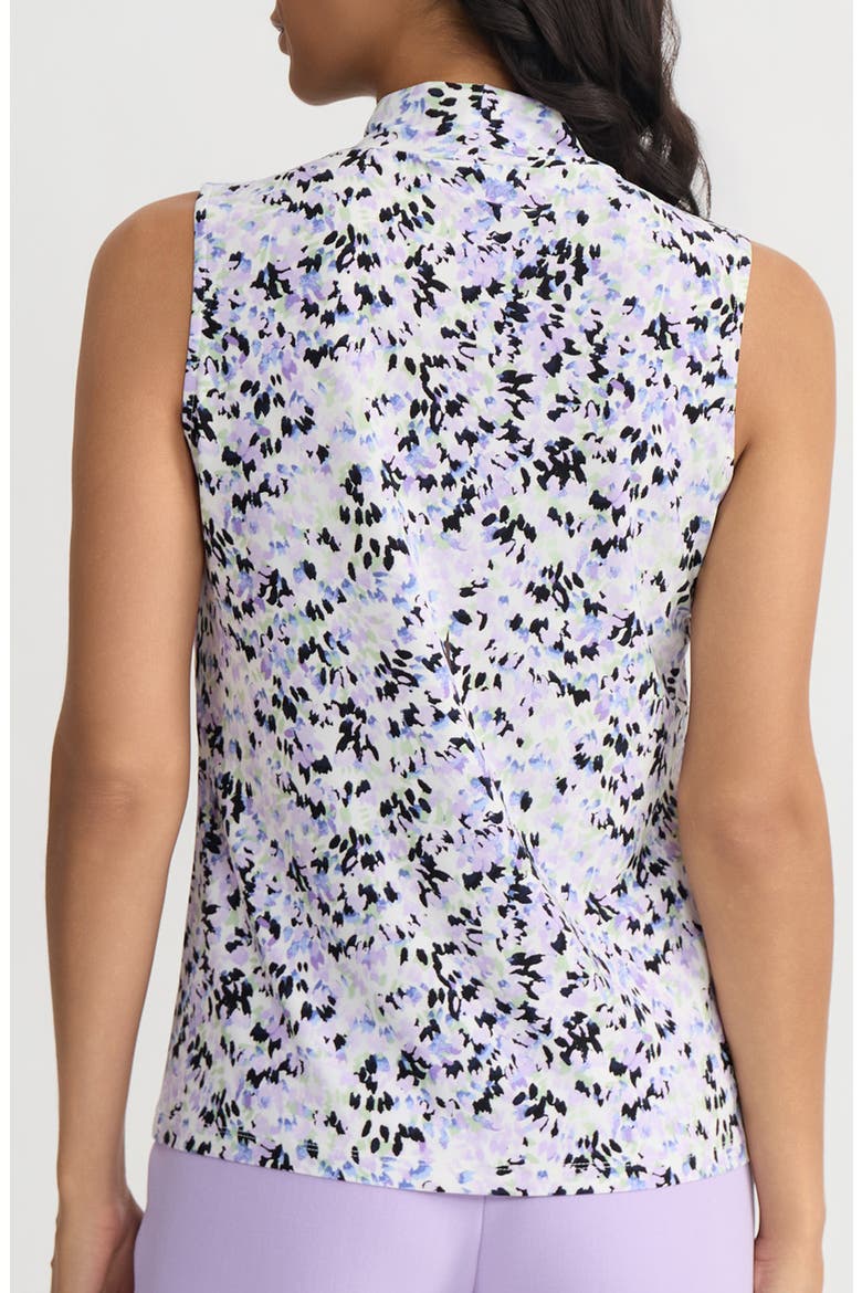 Sleeveless Knot Front Jersey Top, Alternate, color, LILY WHITE MULT
