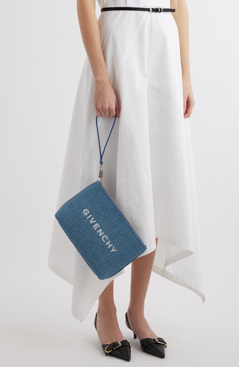 Givenchy Raffia Travel Pouch, Alternate, color,