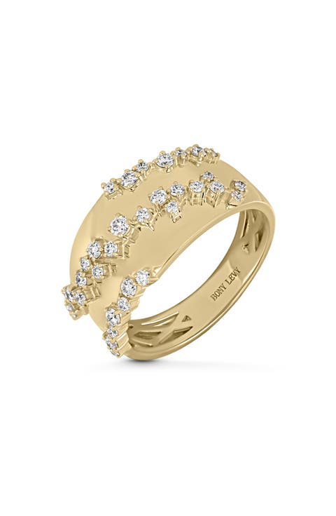 Mika 18k Gold Diamond Wide Ring