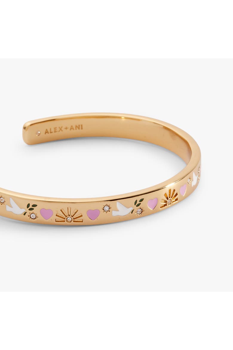 'Pray, Wait and Trust' Cuff Bracelet, Alternate, color, Gold