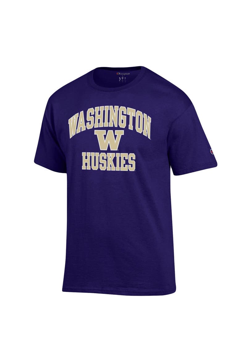 Men's Champion Purple Washington Huskies High Motor T-Shirt, Alternate, color, Purple