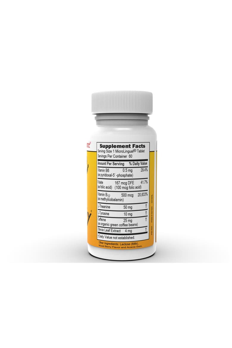 Quick Fast Energy Organic Caffeine L-Theanine B12 B6 Vitamin Supplement, Alternate, color, White