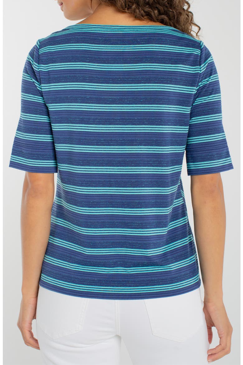 Stripe Boat Neck Top, Alternate, color, NAVY/ TEAL STRIPE