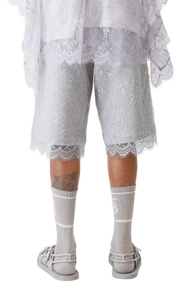 Drawstring Shorts with Lace Overlay, Alternate, color, LIGHT PEBBLE GREY