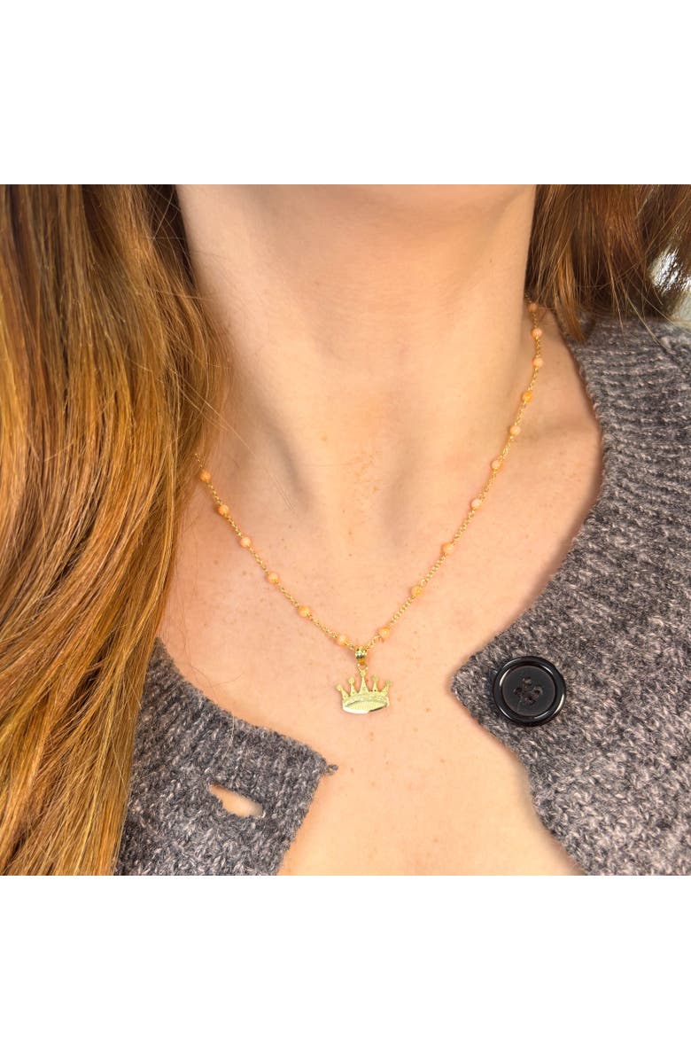 The Lovery Fine Jewelry Pink Coral Bead Chain Necklace, Alternate, color, Pink Coral