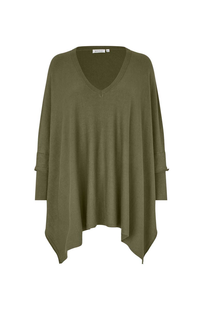 Masai Copenhagen MaFosna Long Sleeve V-Neck Poncho, Alternate, color, Ivy Green