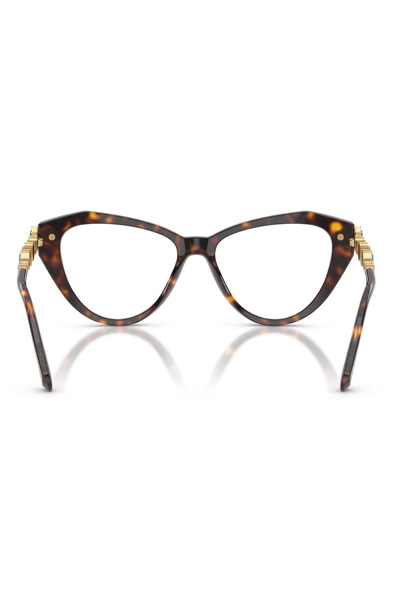 Swarovski 55mm Cat Eye Optical Glasses, Alternate, color, Havana/ Demo Lens