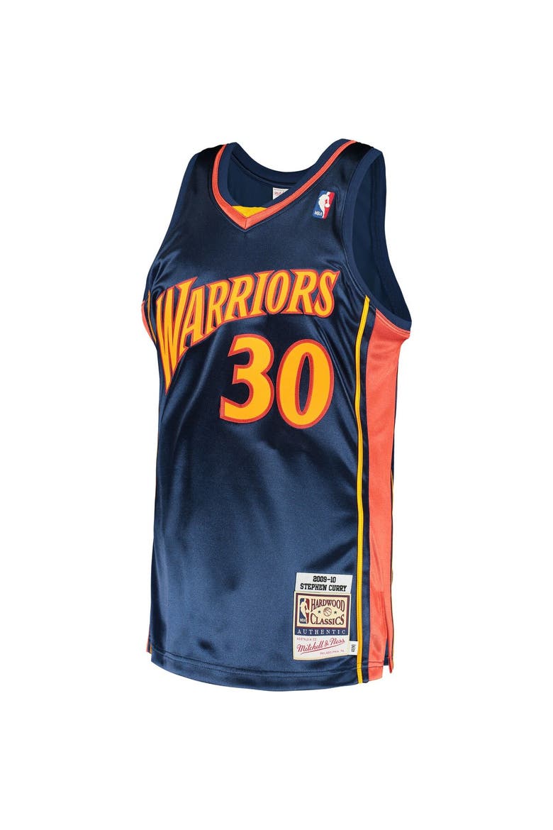 Men's Mitchell & Ness Stephen Curry Navy Golden State Warriors 2009/10 Hardwood Classics Authentic Jersey, Alternate, color, Navy