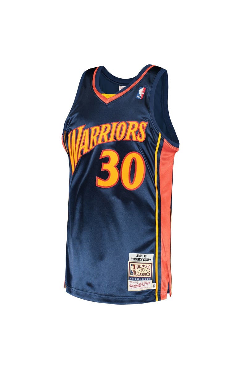Mitchell & Ness Men's Mitchell & Ness Stephen Curry Navy Golden State Warriors 2009/10 Hardwood Classics Authentic Jersey, Alternate, color, Navy
