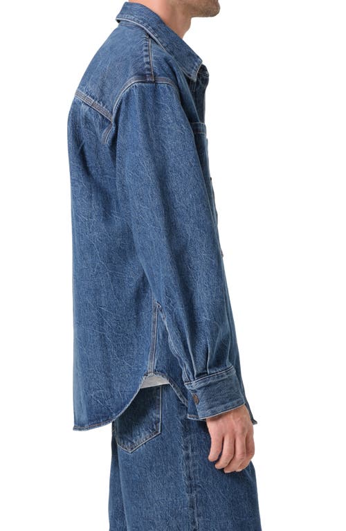 Agolde Atticus Denim Shirt Jacket In Creased Ind