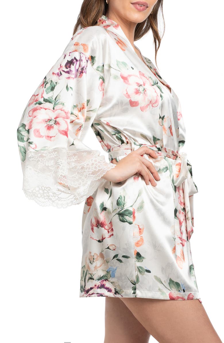 In Bloom by Jonquil Tatiana Floral Satin Wrap, Alternate, color, Stone