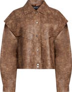 LIONESS Hailey Oversize Faux Leather Bomber Jacket