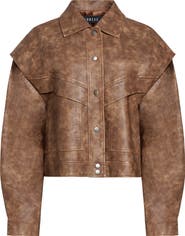 LIONESS Hailey Oversize Faux Leather Bomber Jacket