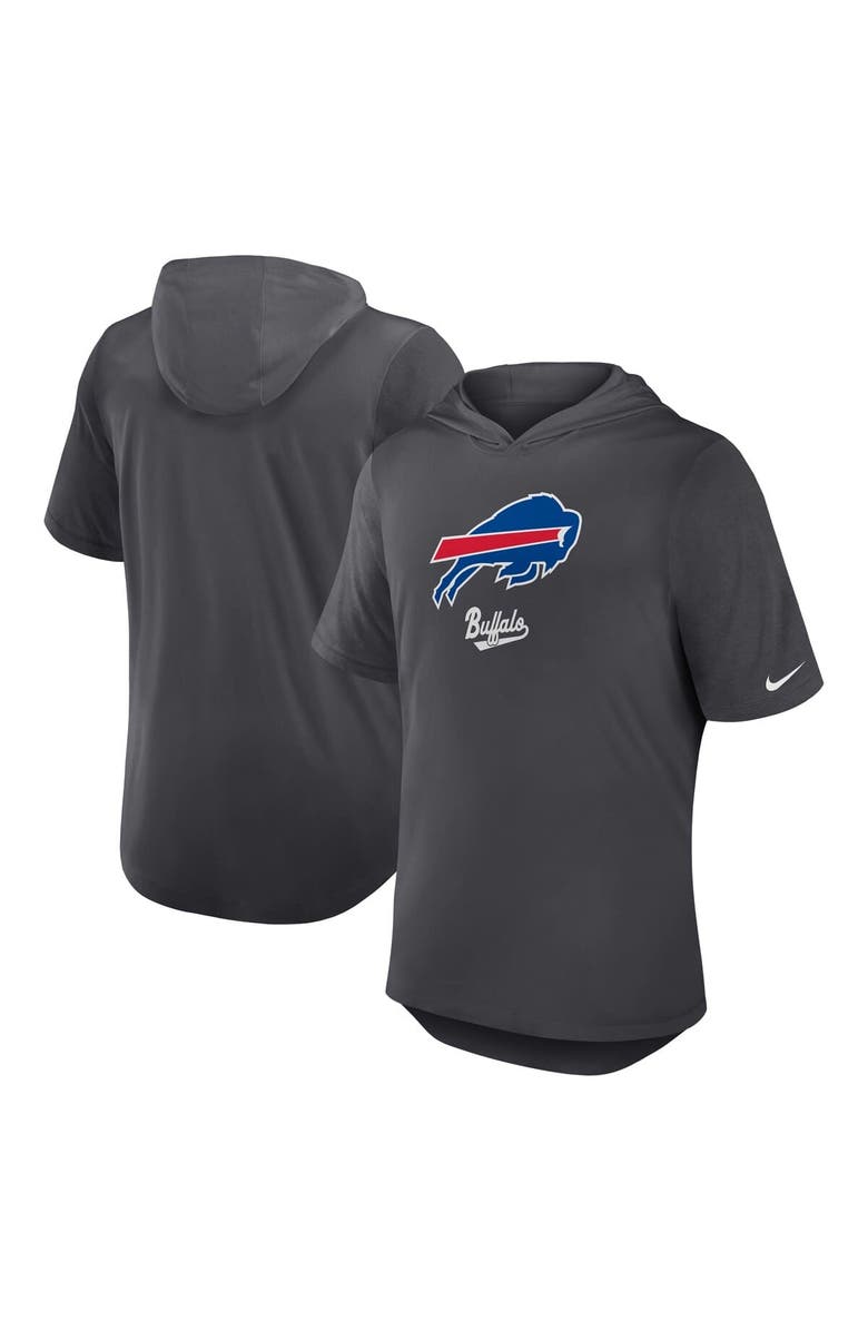 Nike Men's Nike Anthracite Buffalo Bills Tri-Blend Performance Hoodie T-Shirt, Main, color, Anthracite