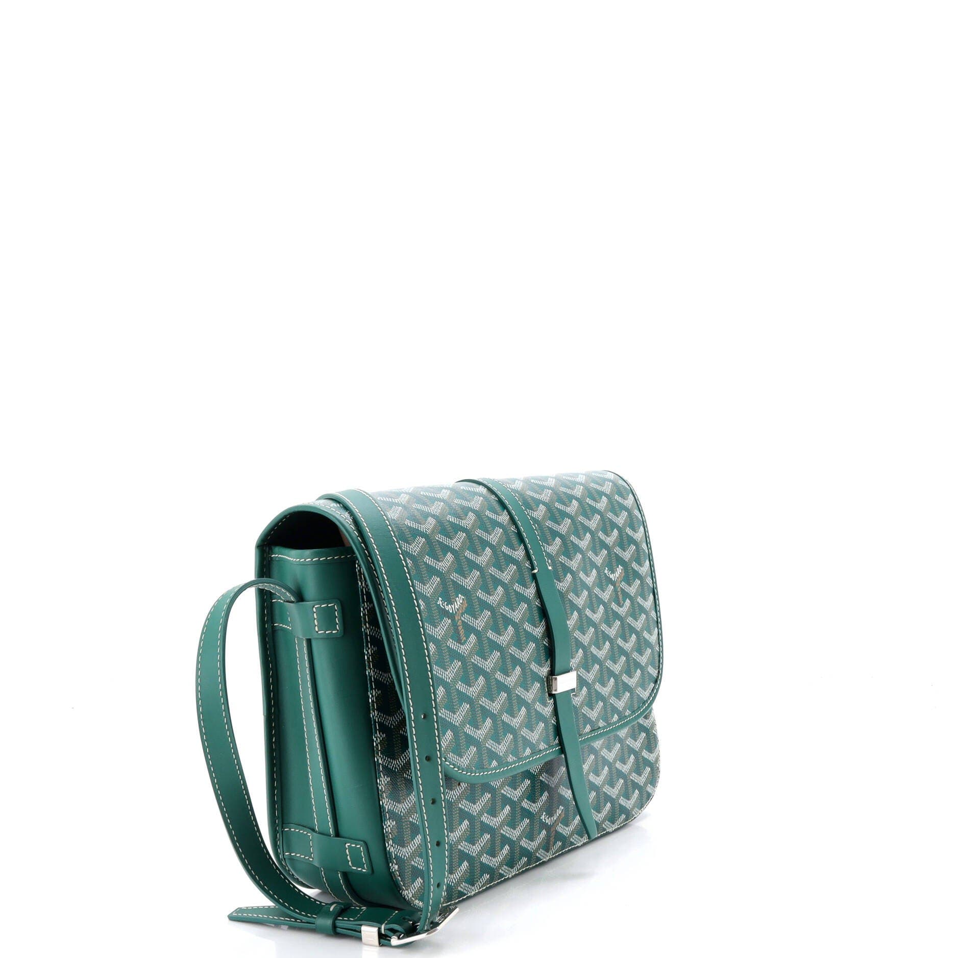 Pre-Owned Goyard Belvedere II Messenger Bag Coated Canvas MM, Alternate, color, Green
