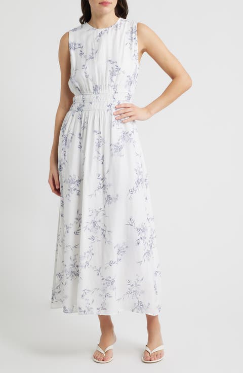 Floral Print Sleeveless Maxi Dress