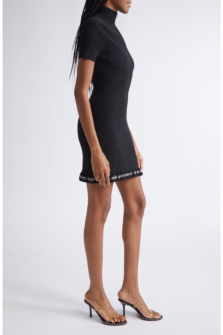 Alexander wang ロゴ タイト ワンピース 半袖 Alexander Wang Logo Hem Short Sleeve Rib Dress (Women) | Nordstrom