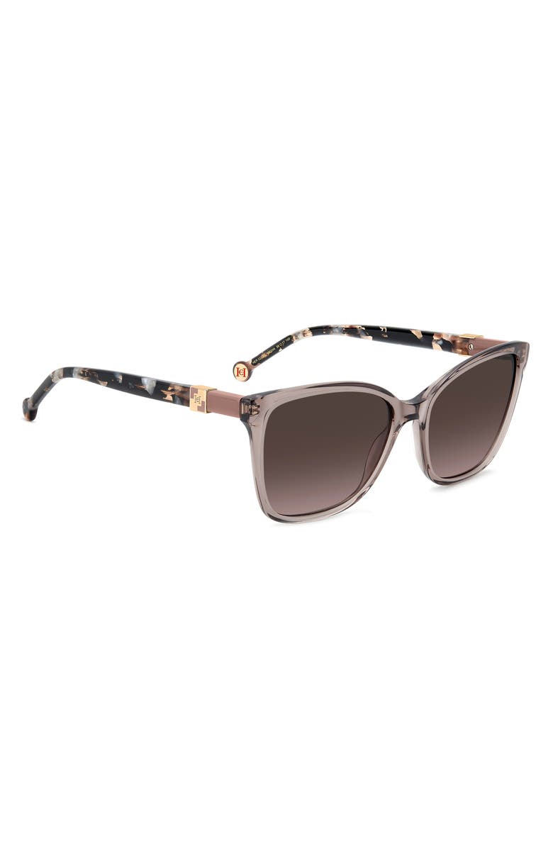 Carolina Herrera Her 56mm Gradient Rectangular Sunglasses, Alternate, color, Brown/ Brown Sf