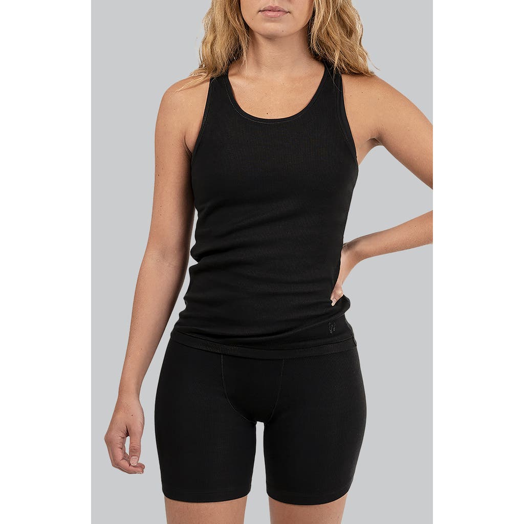 Woxer Pima Cotton Blend Rib Tank In Black