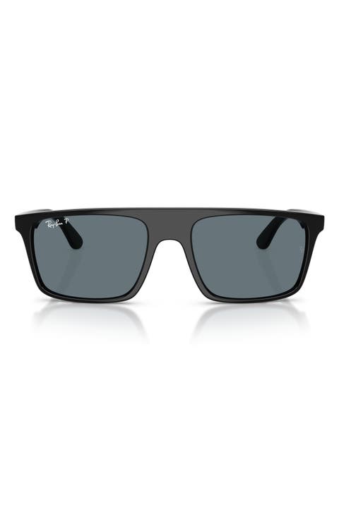 55mm Polarized Square Sunglasses