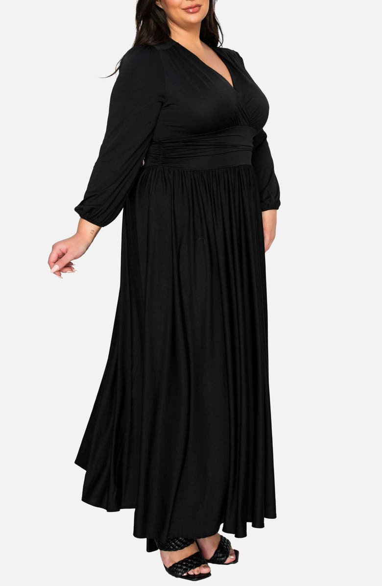 L I V D Solene Empire Waist Long Sleeve Maxi Dress, Alternate, color, Black