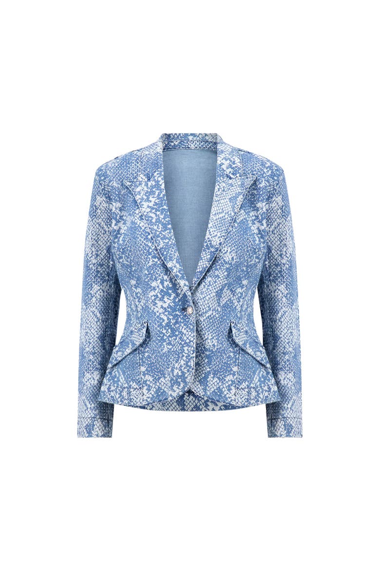 Marie Single Breasted Blazer, Alternate, color, Crystal Snake