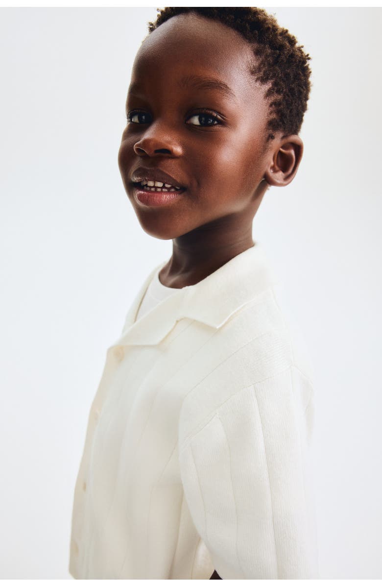H&M Fine-knit Cotton Resort Shirt, Alternate, color, Ivory