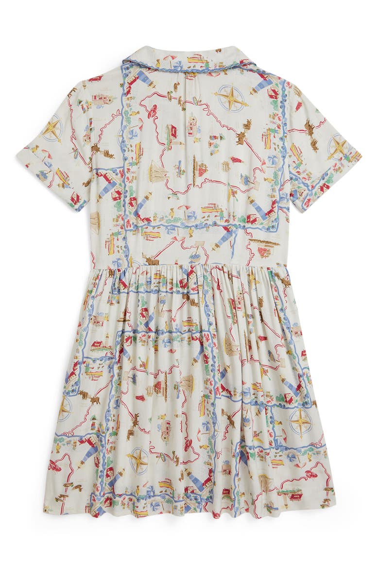 Polo Ralph Lauren Kids' Short Sleeve Shirtdress, Alternate, color, White Multi