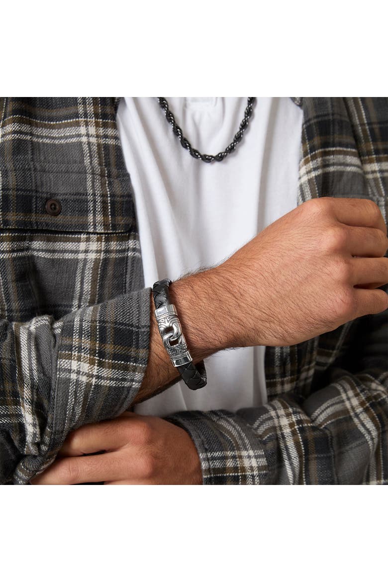 Black Woven Bracelet, Alternate, color, Silver