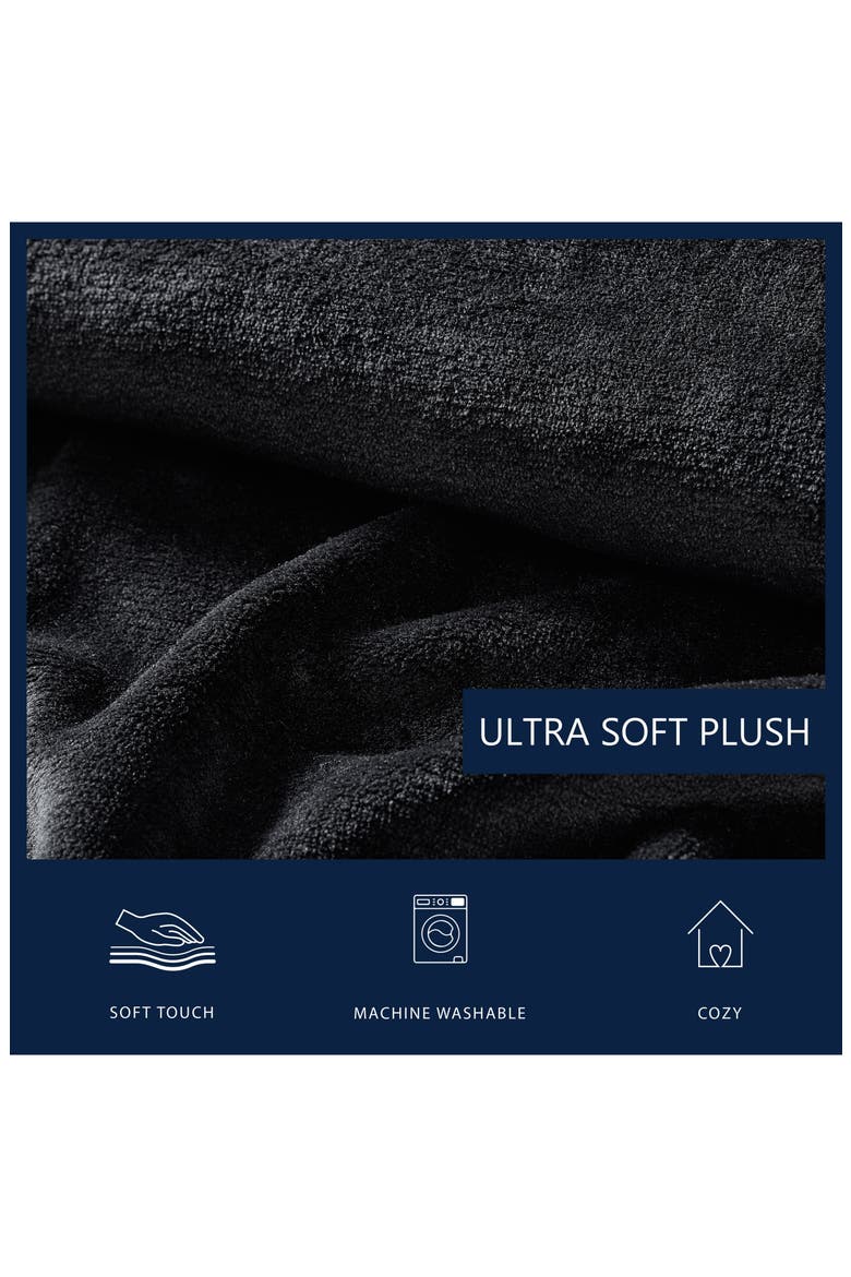 Solid Fleece Throw Blanket, Alternate, color, BLACK