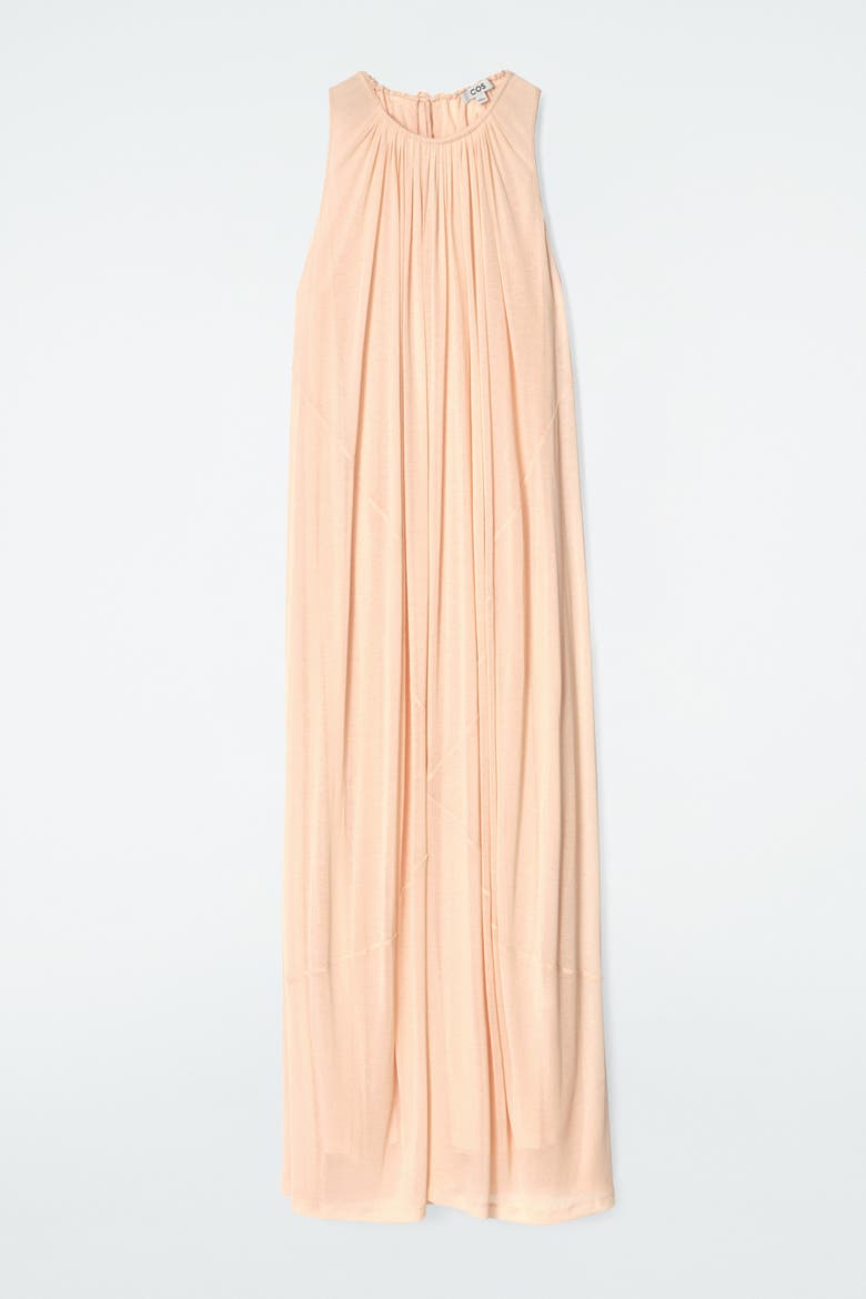 Gathered Halterneck Maxi Dress, Main, color, APRICOT
