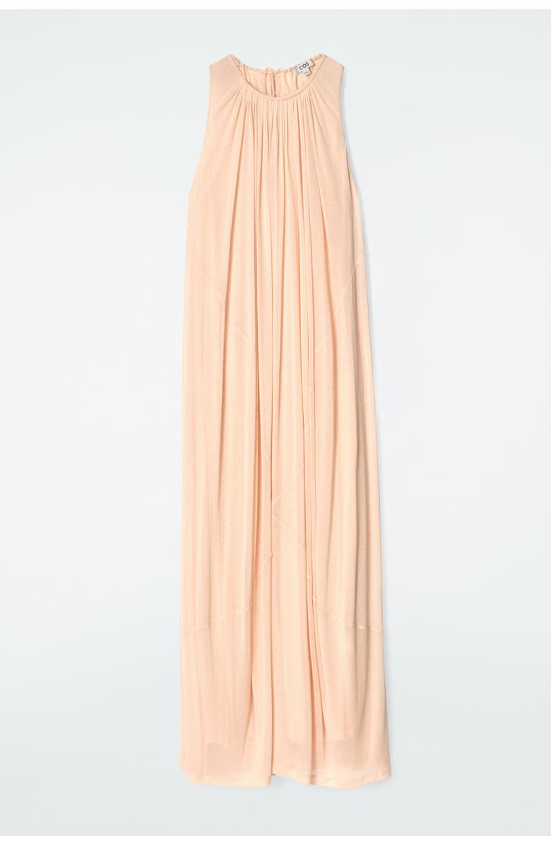 COS Gathered Halterneck Maxi Dress, Main, color, Apricot