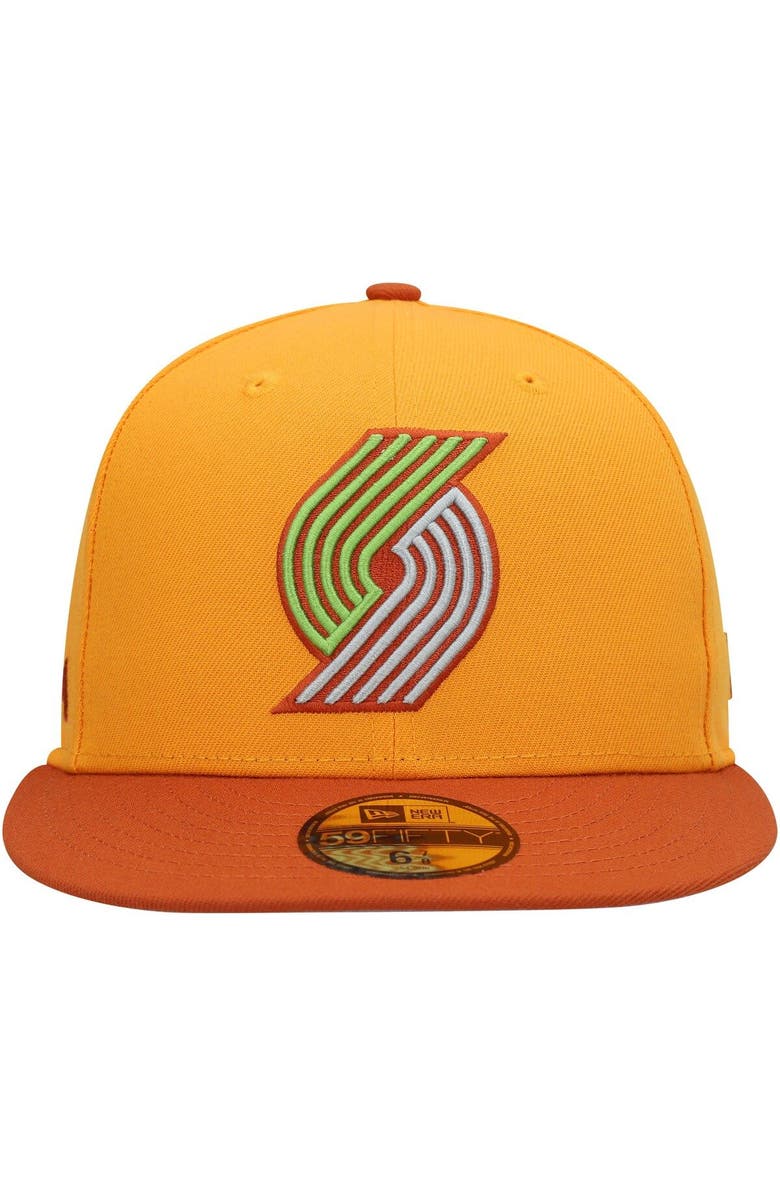 New Era Men's New Era Gold/Rust Portland Trail Blazers 59FIFTY Fitted Hat, Alternate, color, 