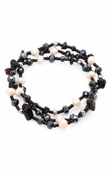 Set of 3 Beaded Stretch Bracelets