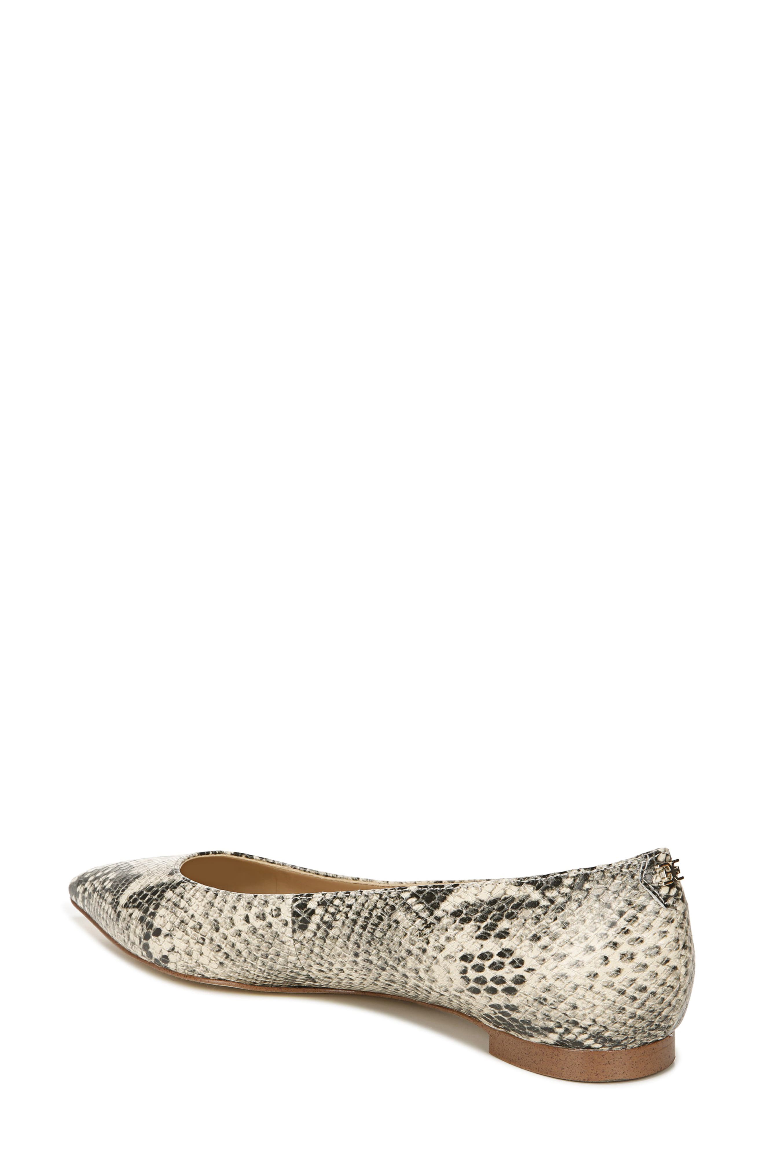 Stacey Pointed Toe Flat, Alternate, color, NUDE BLACK LEATHER