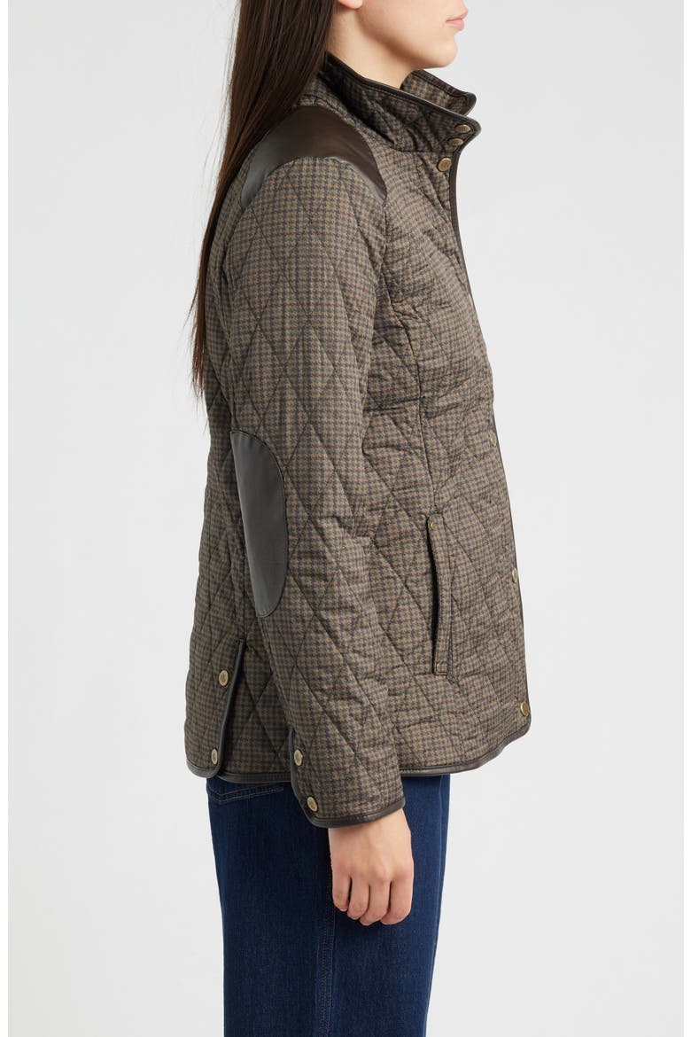 Houndstooth Quilted Barn Jacket, Alternate, color, FOREST BLACK MINI CHECK