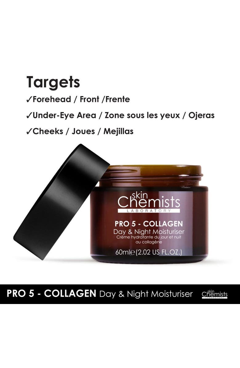 SKINCHEMISTS Pro-5 Collagen Day & Night Moisturiser 60ml for Loss of Firmness, Anti-Aging, Alternate, color, 
