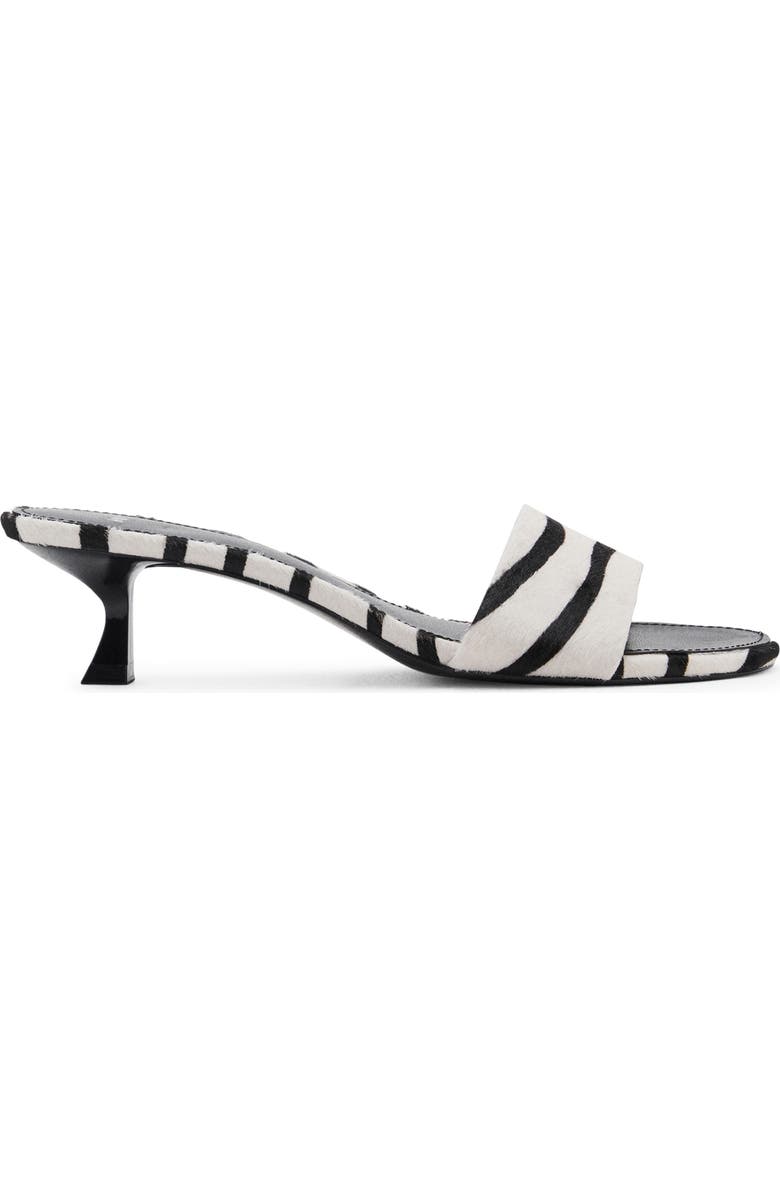 MANGO Genuine Calf Hair Slide Sandal, Alternate, color, White