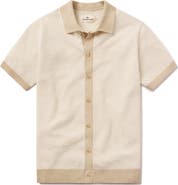 The Normal Brand Robles Jacquard Knit Short Sleeve Button-Up Shirt