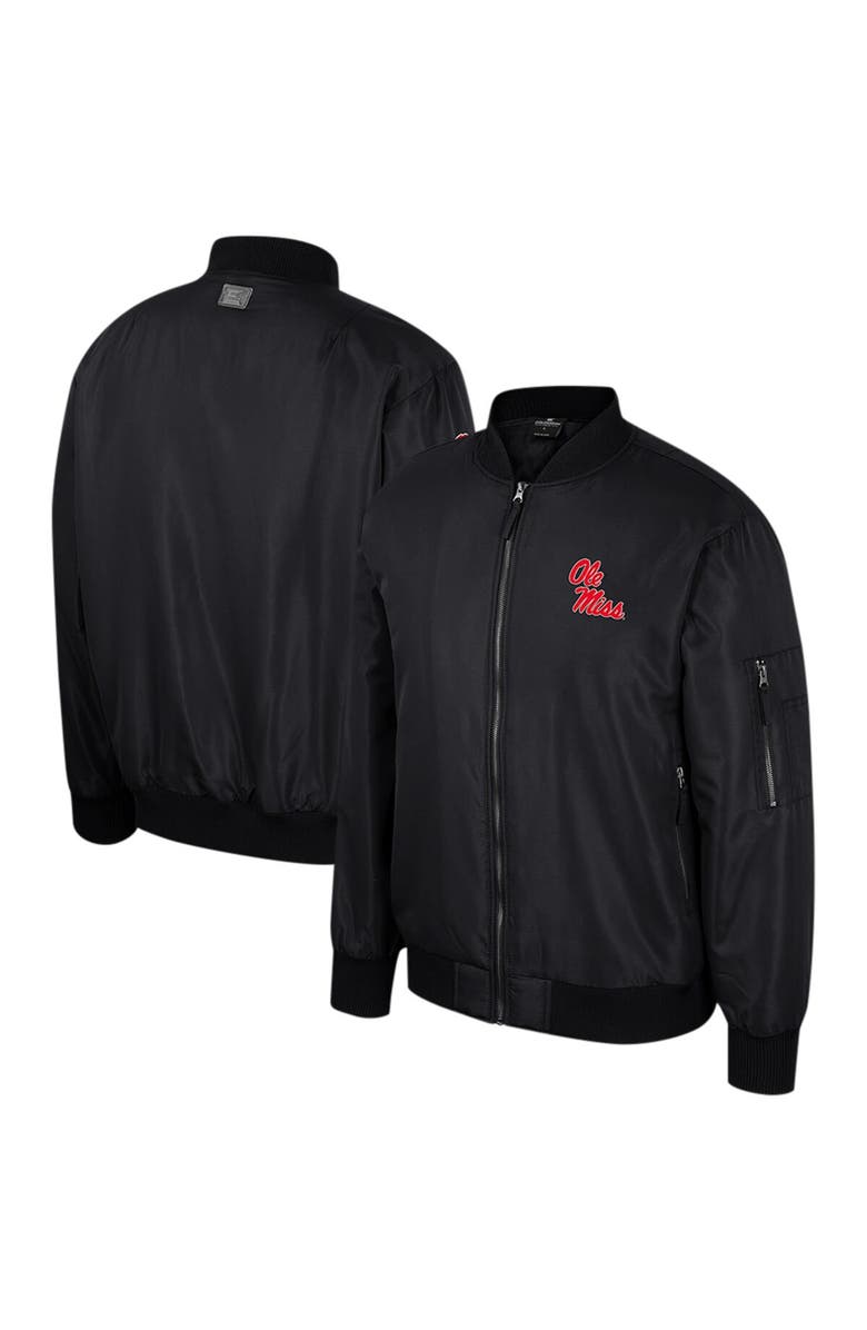 COLOSSEUM Men's Colosseum Black Ole Miss Rebels Full-Zip Bomber Jacket, Alternate, color, Black