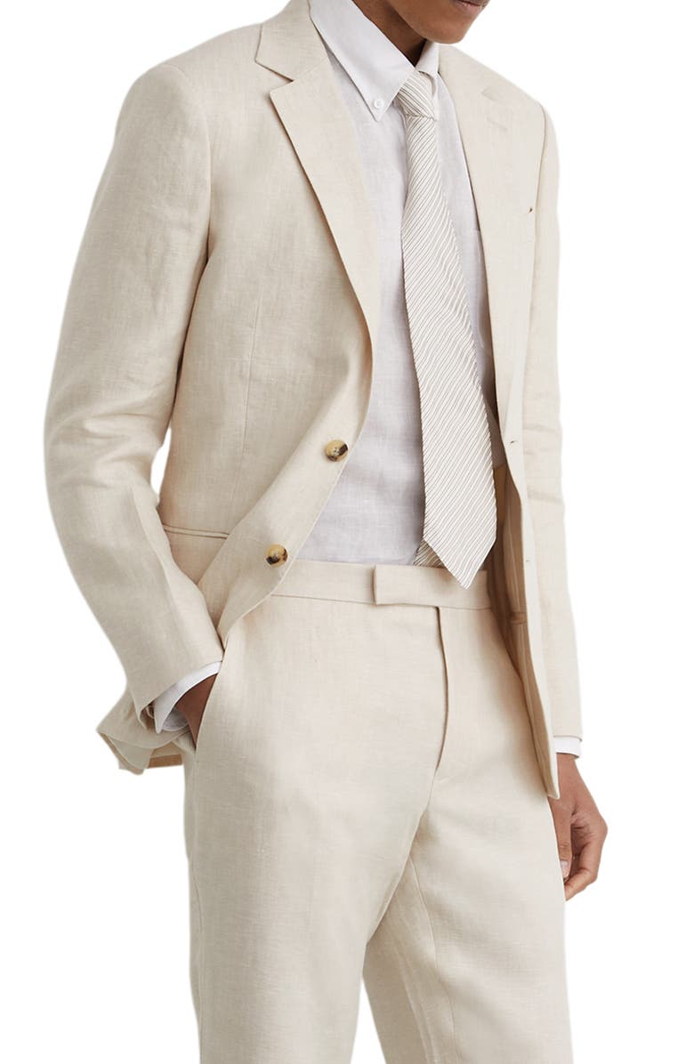 Reiss Atlantic linen Blazer, Main, color, Stone