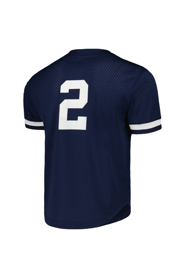 Men's Mitchell & Ness Derek Jeter Navy New York Yankees Cooperstown Collection Mesh Batting Practice Button-Up Jersey, Alternate, color, Navy